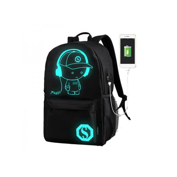 Luminous Galaxy Anti-theft Lock USB Charger Men Women Backpack School Travel Bag